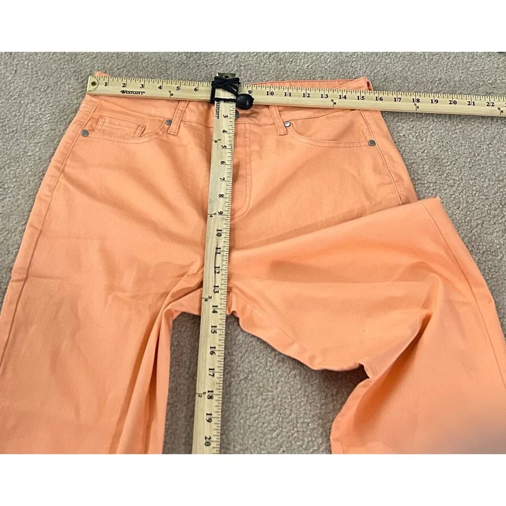 Blair Peach Orange Wide Leg Cropped Jeans Pants Womens Size‎ 14PS